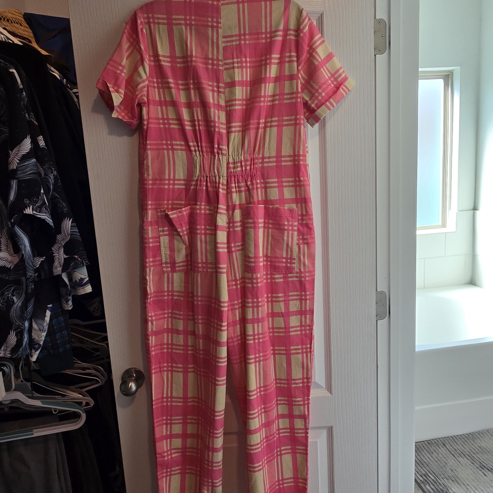 Lucy & Yak Pink Plaid Jumpsuit - Picture 2 of 10